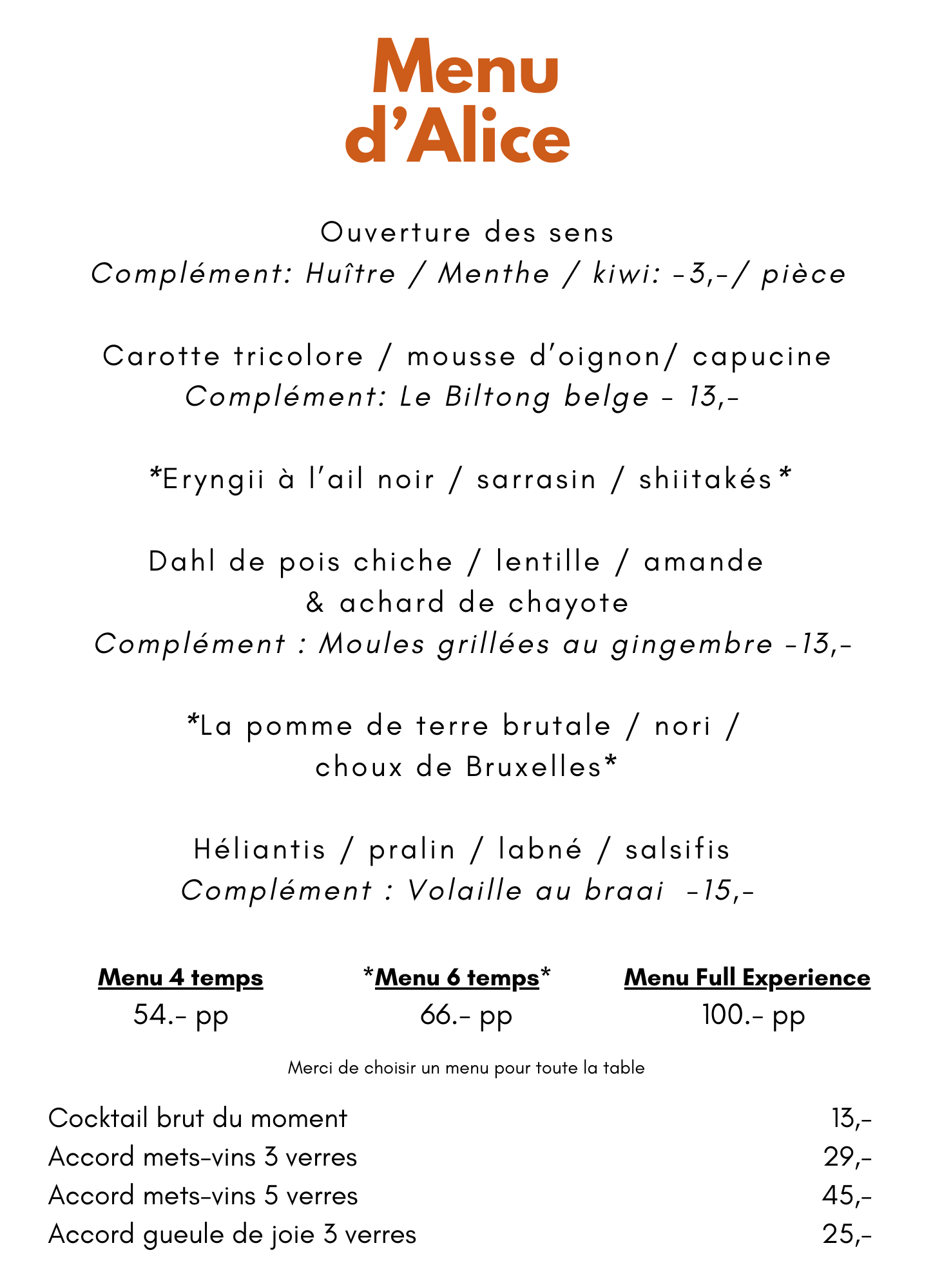 Menu bio et local du restaurant Brut à Bruxelles – Une cuisine de saison avec des ingrédients frais et de qualité.