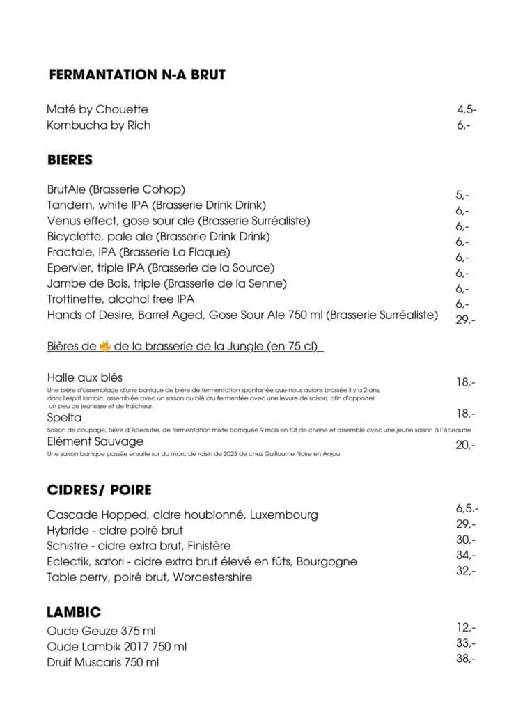 Voici une sélection de différents vins que Marie propose en tant que sommelière du restaurant Brut
